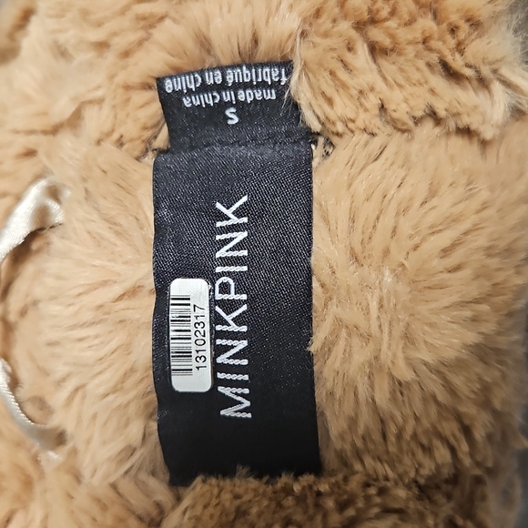 MINKPINK Cozy Teddy Faux Fur Jacket - Toffee Brown Size S - Picture 8 of 11